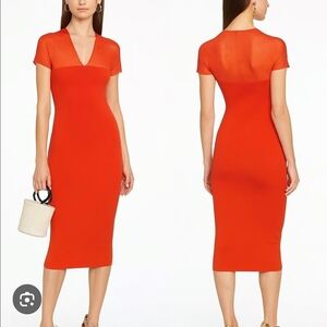 Theory Vibrant Orange Midi Dress